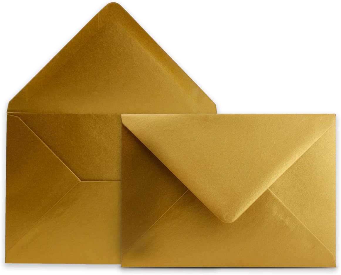Umschläge für Postkarten und Klappkarten in veredelten Grund-,/Glanzfarben I DIN C6 Format I 114 mm x 162 mm I 4 x 6 INCH I Letter Format