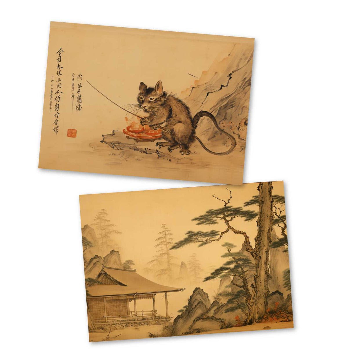 Die Legende der Mondprinzessin Karten Set A6 (15 Cards) japanisches Illustriertes Märchen I Taketori Monogatari I als kunstvolles Set