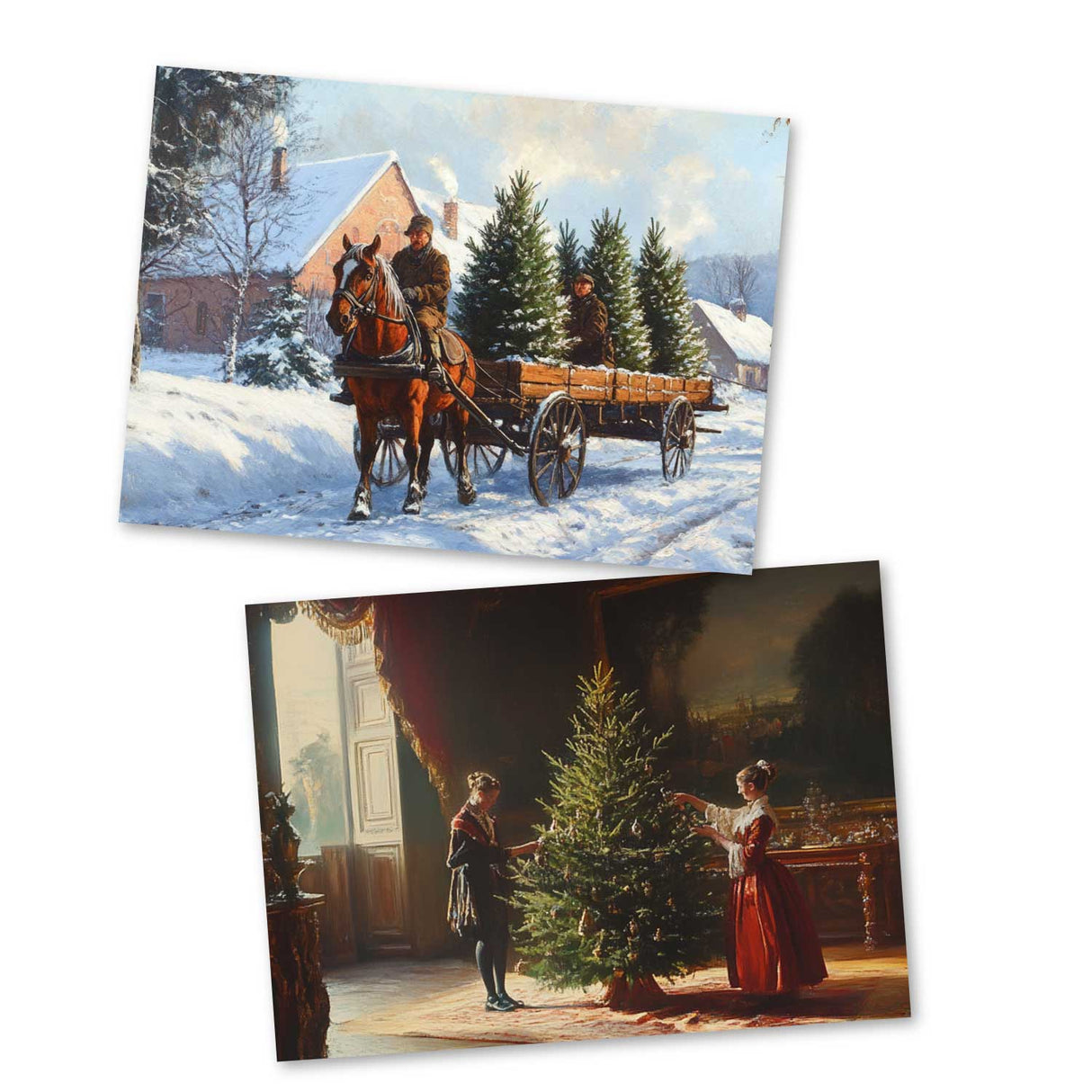 Der Tannenbaum - Märchen von H.C. Andersen Set A6 (15 Cards) klassisch Illustriert I Weihnachtsbaum I kunstvolles Set