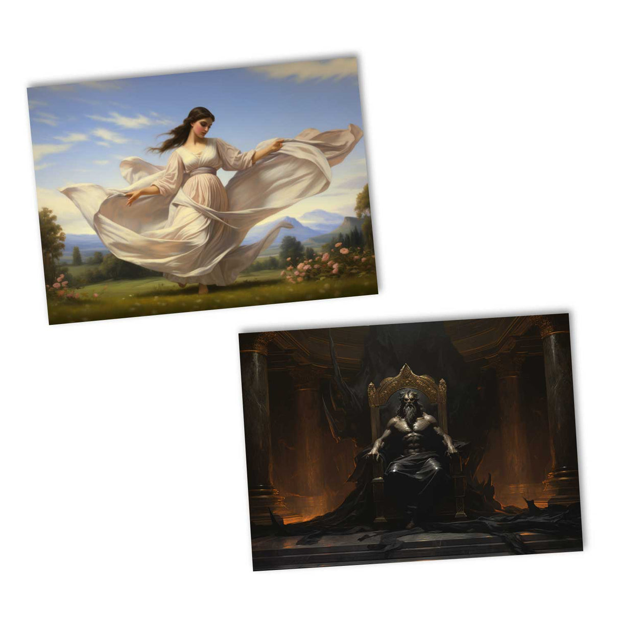 Hades und Persephone Griechische Mythologie als Kartenset VOL 1 (10 Karten) | Mythologische Karten der Götter | Geschenk | Postkarte oder als Klappkarte