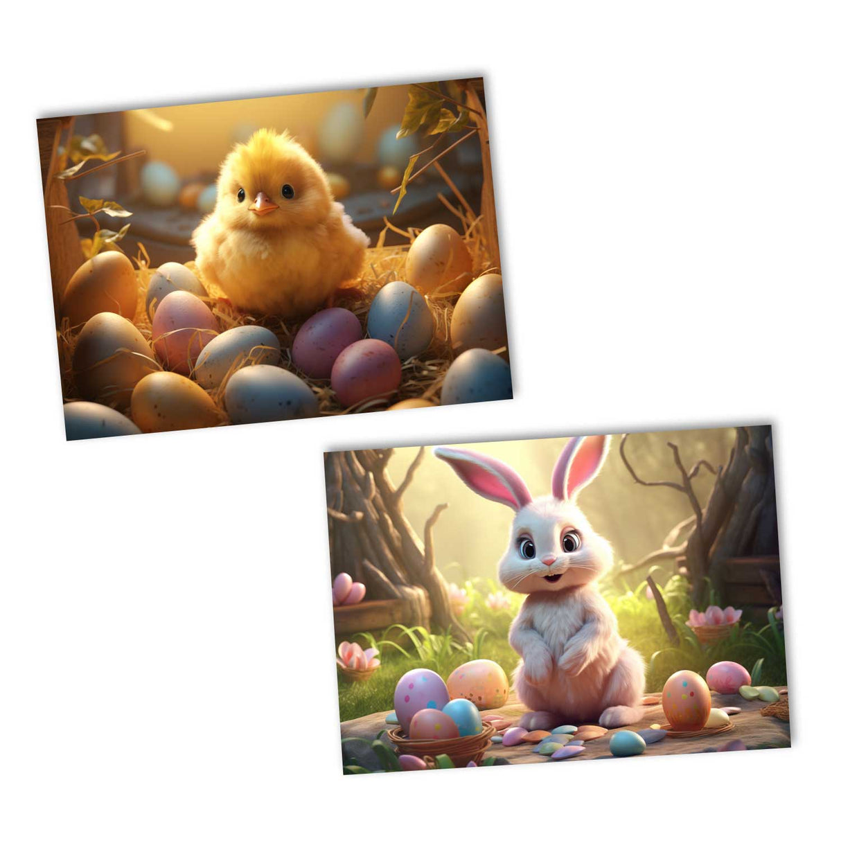 Oster Grußkarten Set (10 Karten) | Kunstvolle Osterkarten | Geschenk | Karte mit Grußbotschaft | Postkarte | Osterfest VOL2 CGI