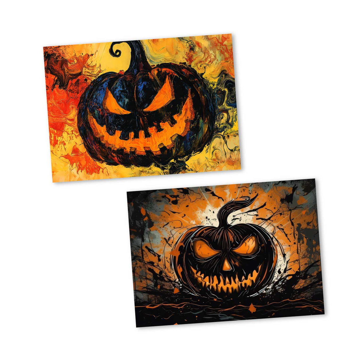 Halloween Karten Set – 12 kunstvolle Grußkarten | Deko Geschenk | Postkarte Klappkarte