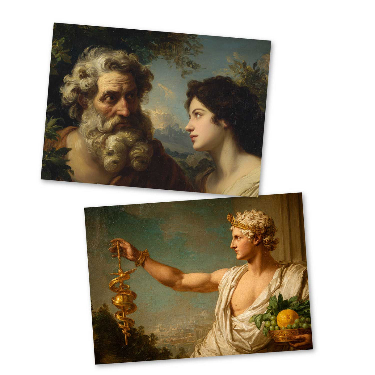 Apollon Postkarten Set – 16 mythische Kunstkarten inspiriert von der griechischen Mythologie – Wahlweise Post- oder Klappkarten, A6