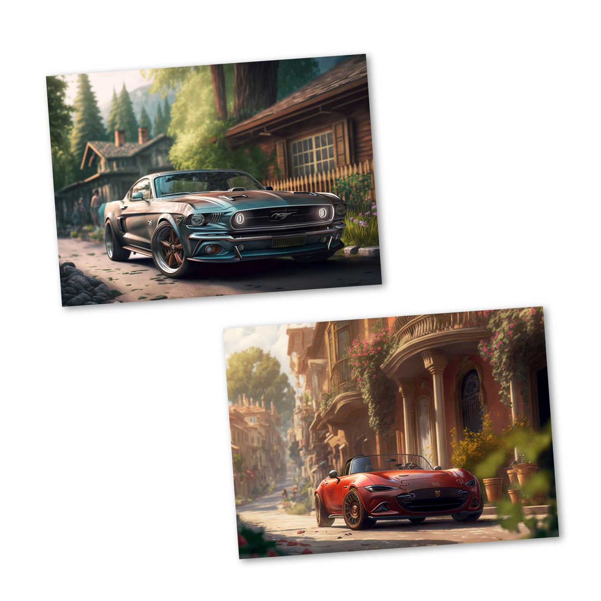 The most beautiful cars as greeting cards in a set (10 cards) | Ornate motif cards Cars | cars, mercedes, ford,