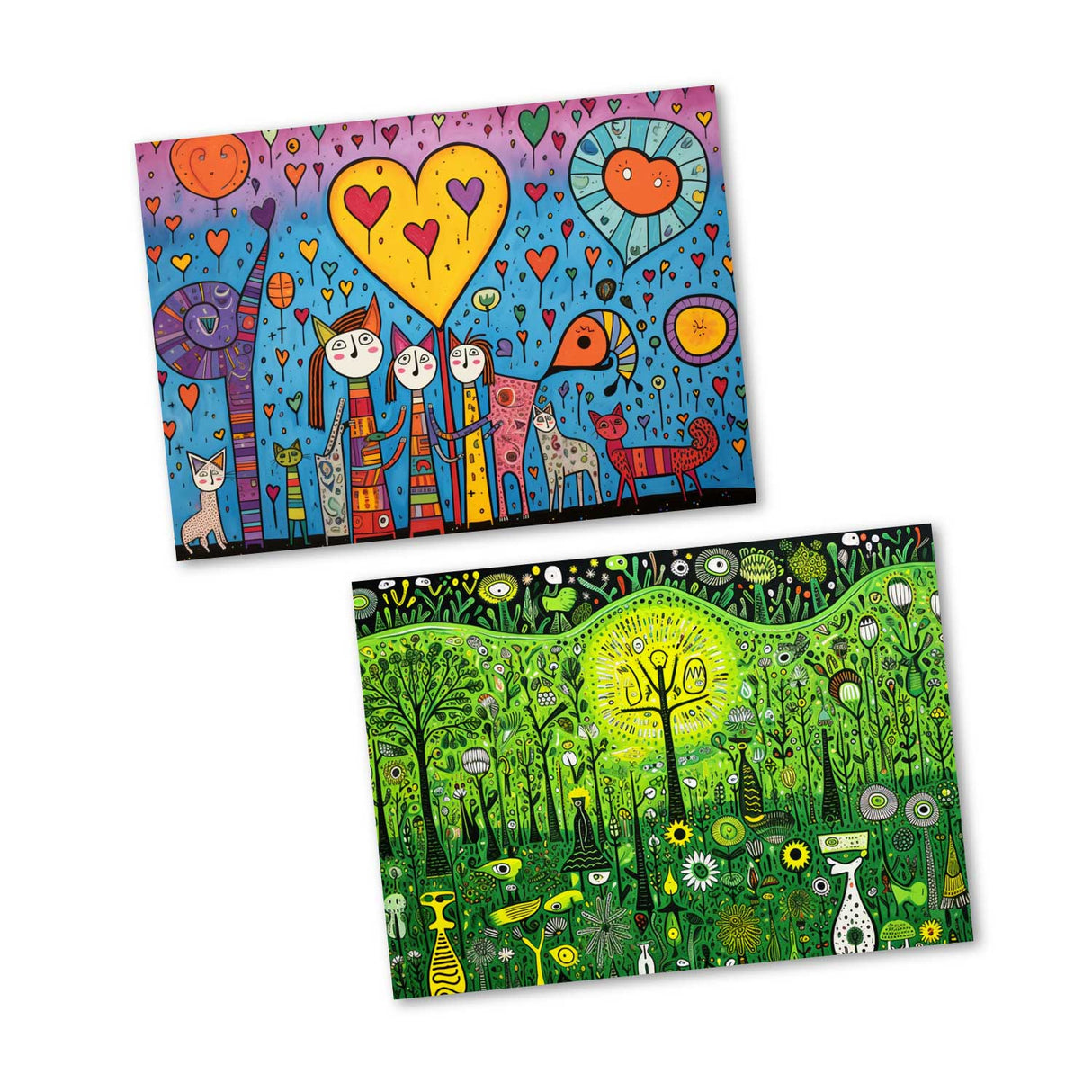 12 Kunstvolle Kollagen I Geburtstagskarten Postkarten A6 Set (10 Cards) Kollagen Stil I Karten zum Geburtstag Klappkarten für Glückwünsche I Happy Birthday