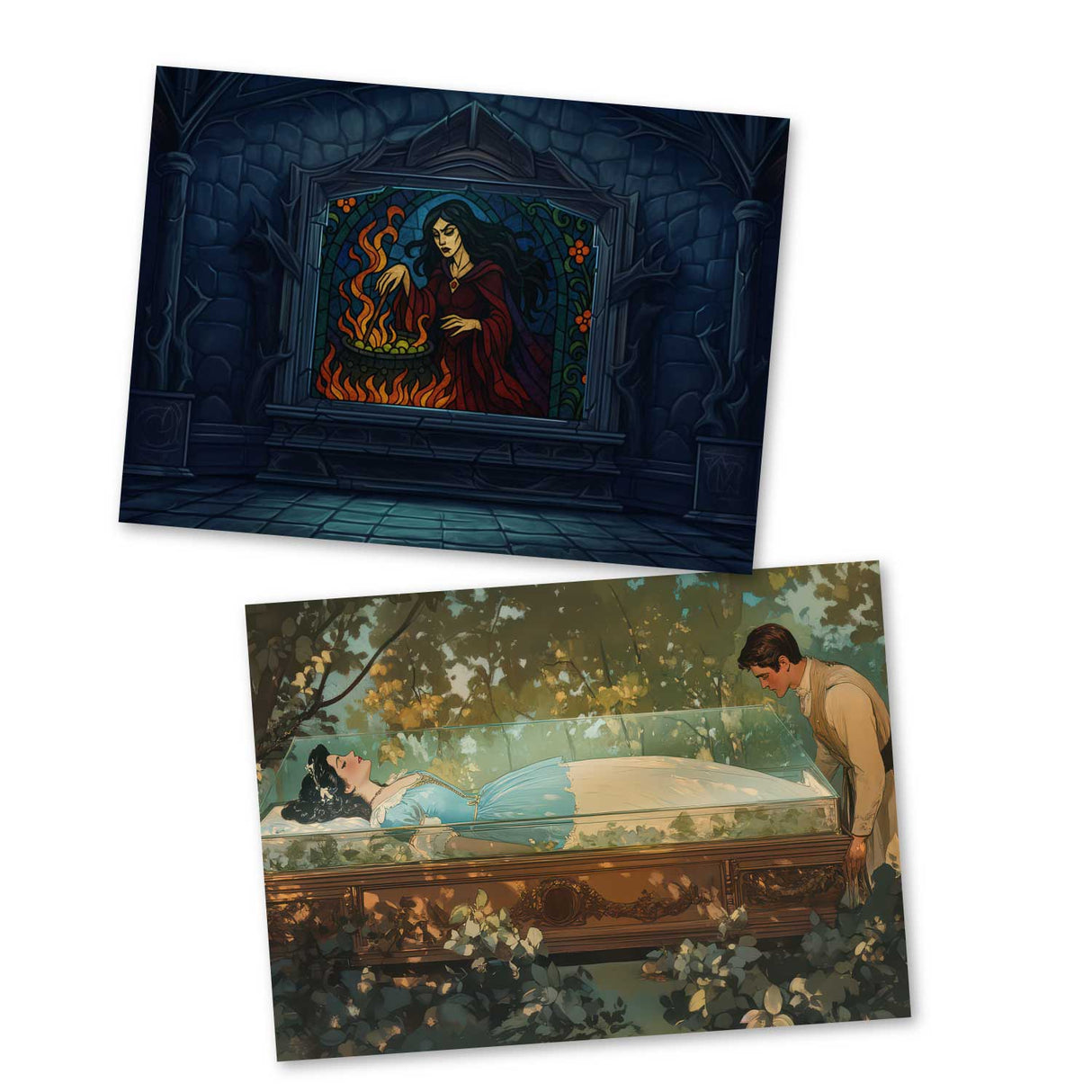 Schneewittchen Set A6 (15 Cards) kunstvoll Illustrierte Märchen I von den Brüdern Grimm im Original als kunstvolles Set