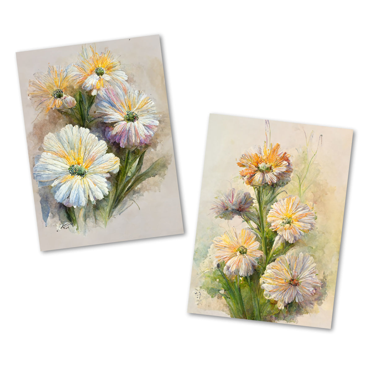 Postkarten A6 Set (10 Cards) Vintage Blumengruß Edition I digital Painting I Neutrale Grußkarten mit Blumen Bouquet Aquarellzeichnung