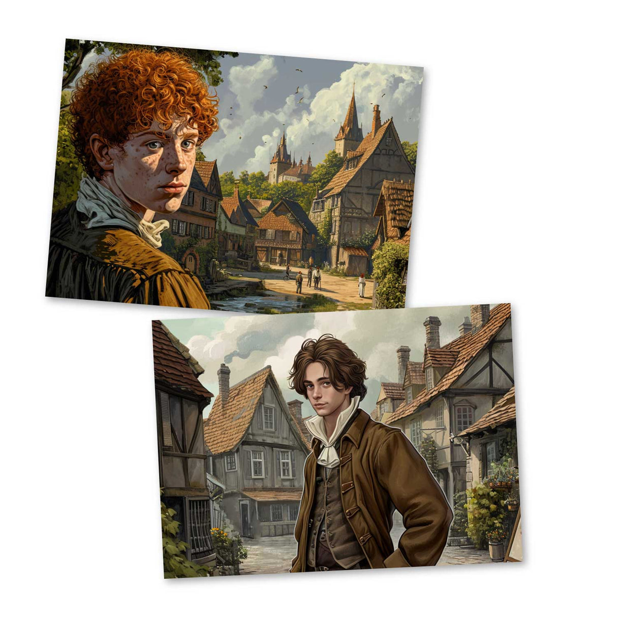 Der verzauberte See Set A6 (15 Cards) Illustriertes irisches Märchen I Gebrüdern Grimm Übersetzung von T. C. Croker als kunstvolles Set