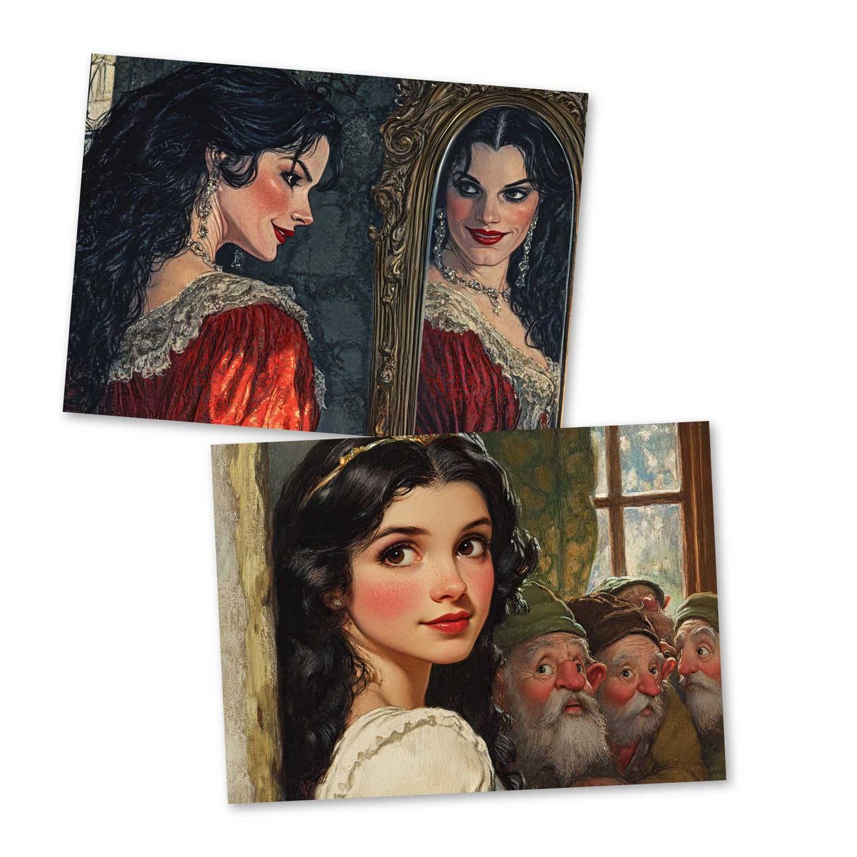 Schneewittchen Set A6 (15 Cards) kunstvoll Illustrierte Märchen I von den Brüdern Grimm im Original als kunstvolles Set