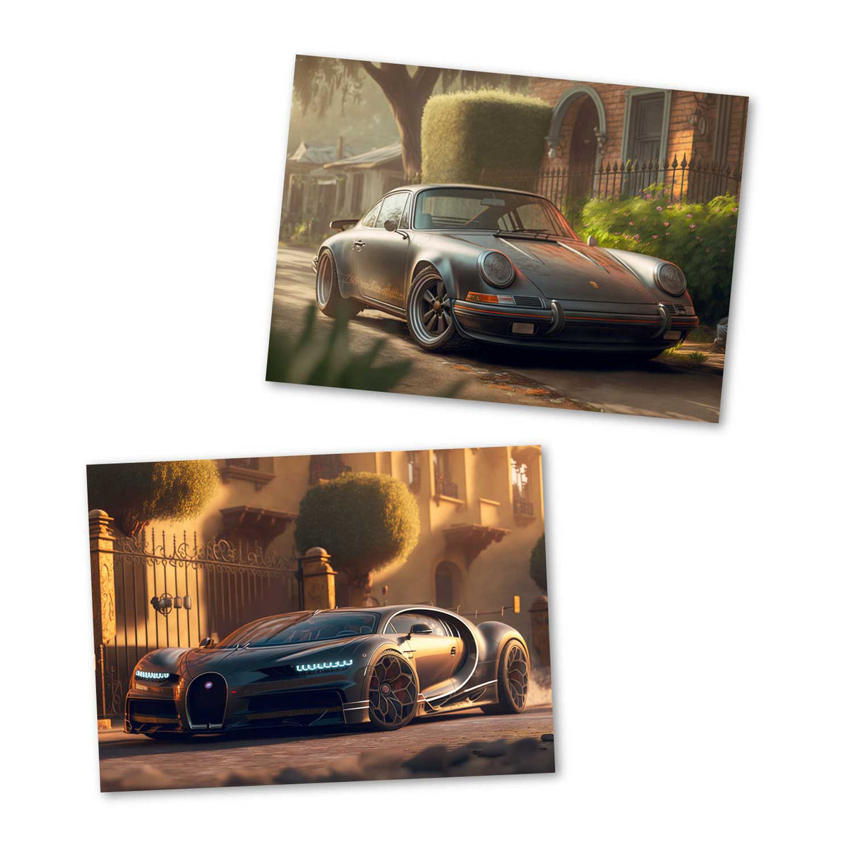 The most beautiful cars as greeting cards in a set (10 cards) | Ornate motif cards Cars | cars, mercedes, ford,