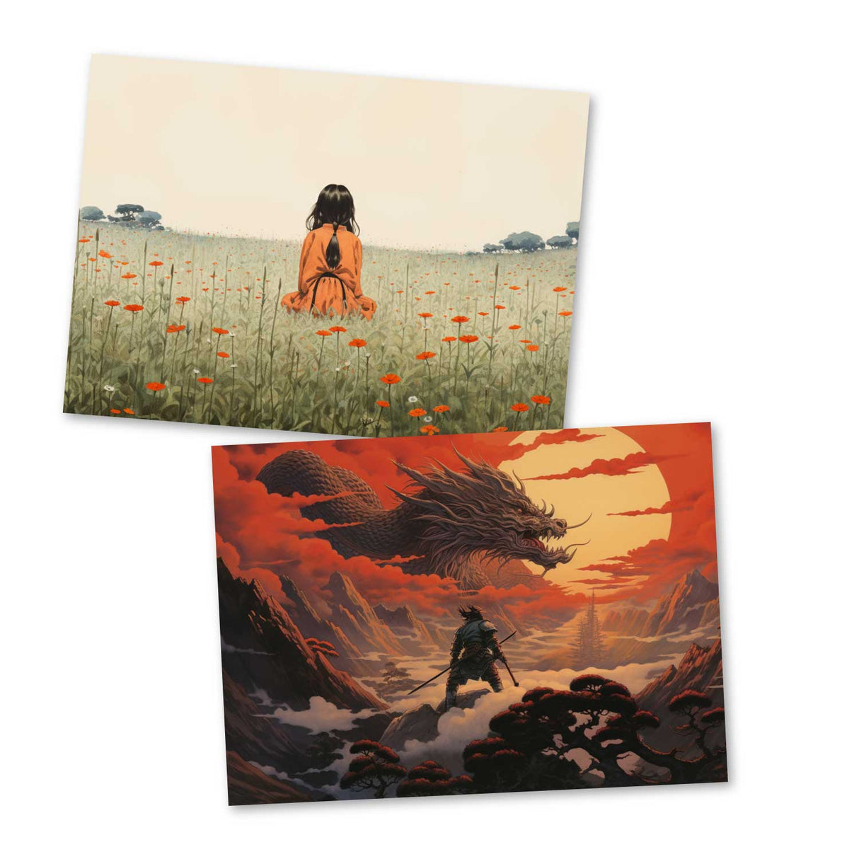 Die Legende der Mondprinzessin Karten Set A6 (15 Cards) japanisches Illustriertes Märchen I Taketori Monogatari I als kunstvolles Set