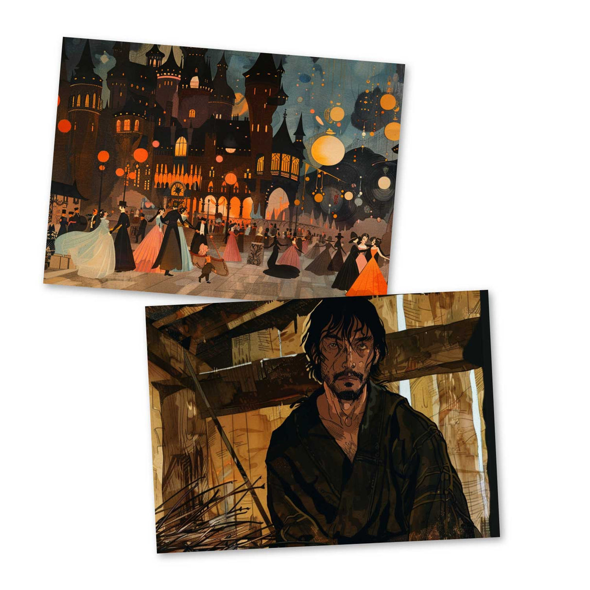 König Drosselbart Set A6 (15 Cards) kunstvoll Illustrierte Märchen I von den Brüdern Grimm im Original als kunstvolles Set