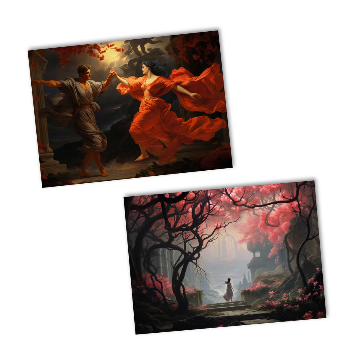 Hades und Persephone Griechische Mythologie als Kartenset VOL 1 (10 Karten) | Mythologische Karten der Götter | Geschenk | Postkarte oder als Klappkarte