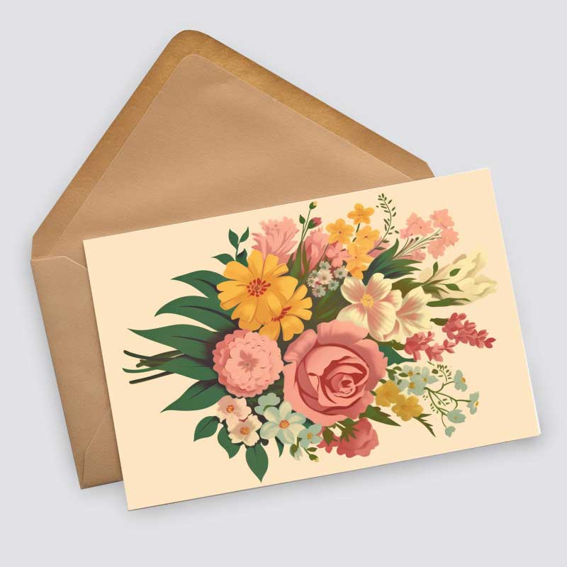 Frühling: Postkarten A6 Set (10 Cards) Vintage Illustration Blumen Grußkarten I Neutrale Grußkarten mit Blumensträußen
