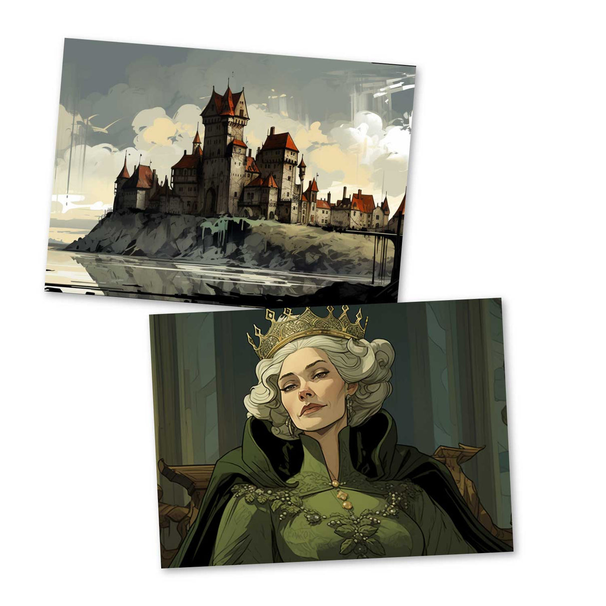 Die drei Spinnerinnen Karten Set A6 (15 Cards) Illustriertes Märchen I von den Gebrüdern Grimm im Original als kunstvolles Set