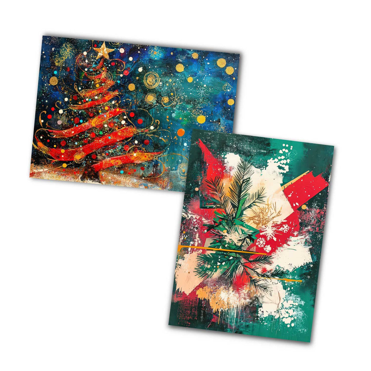 Weihnachten Grußkarten Set V4 (10 Karten) | Kunstvolle Weihnachts Karten | Geschenk | Karte mit Grußbotschaft | Postkarte oder Klappkarte (Kopie)