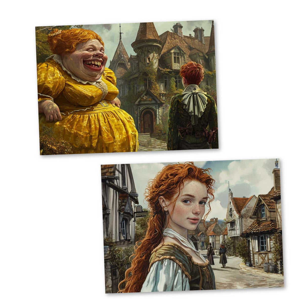 Der verzauberte See Set A6 (15 Cards) Illustriertes irisches Märchen I Gebrüdern Grimm Übersetzung von T. C. Croker als kunstvolles Set