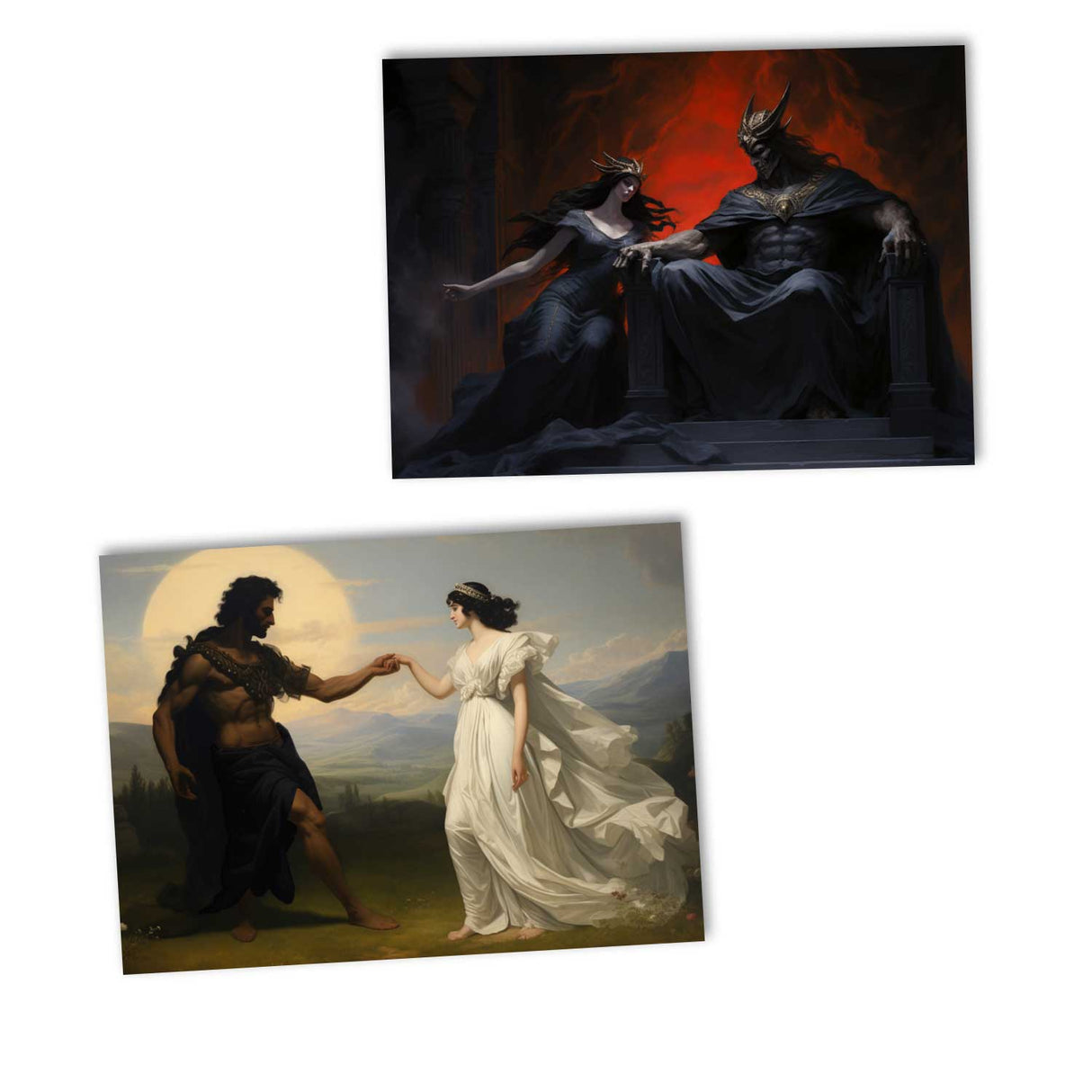 Hades und Persephone Griechische Mythologie als Kartenset VOL 1 (10 Karten) | Mythologische Karten der Götter | Geschenk | Postkarte oder als Klappkarte