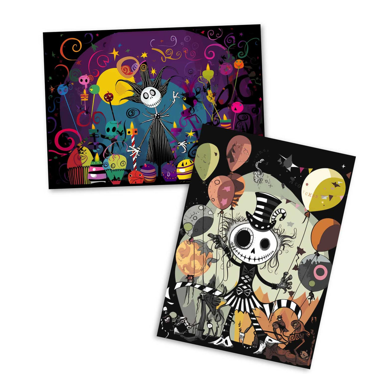 Schaurig schöne Geburtstags Grußkarten Set (15 Karten) | Kunstvolle grusselige Karten zum Geburtstag | Grußbotschaft im Tim Burton Style