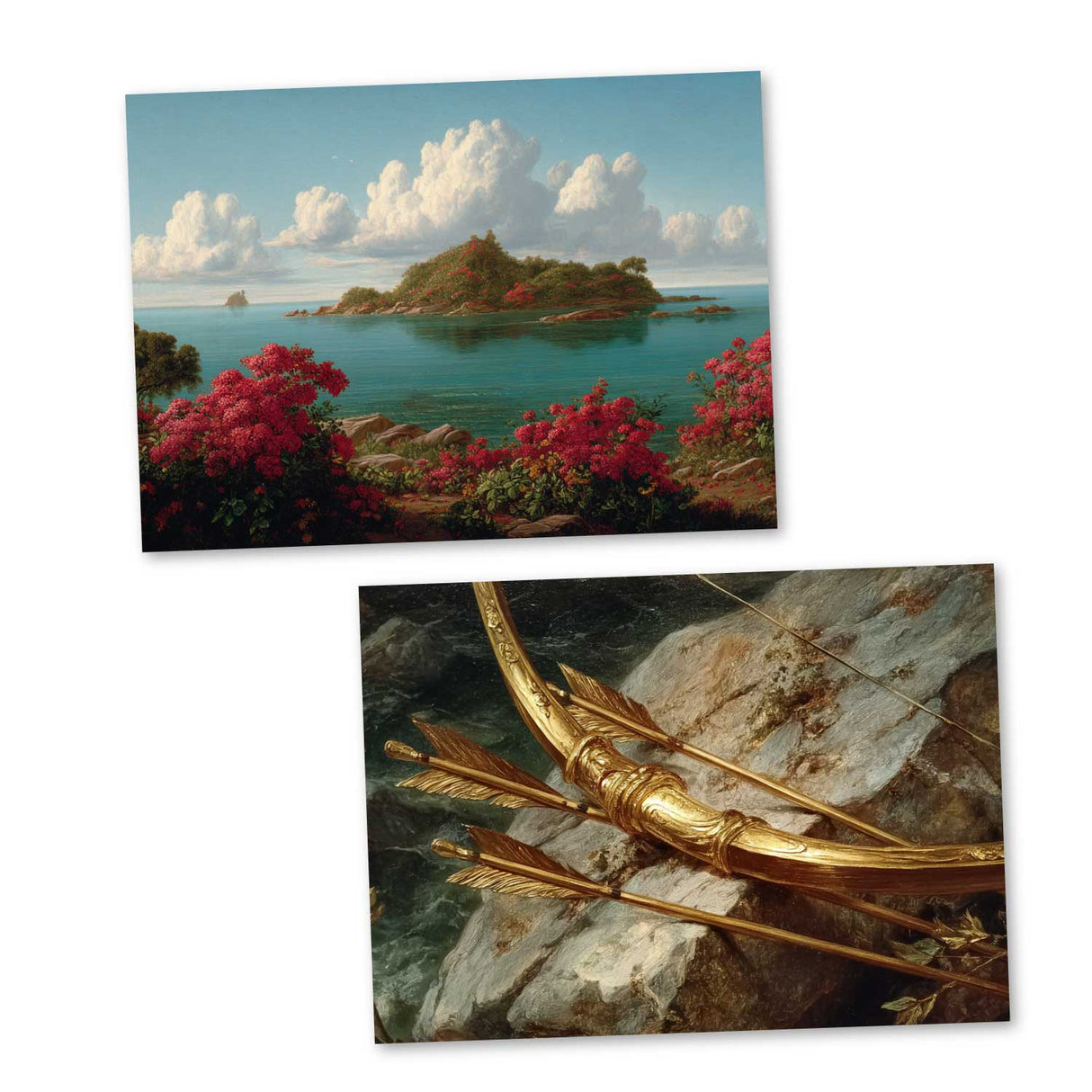 Apollon Postkarten Set – 16 mythische Kunstkarten inspiriert von der griechischen Mythologie – Wahlweise Post- oder Klappkarten, A6