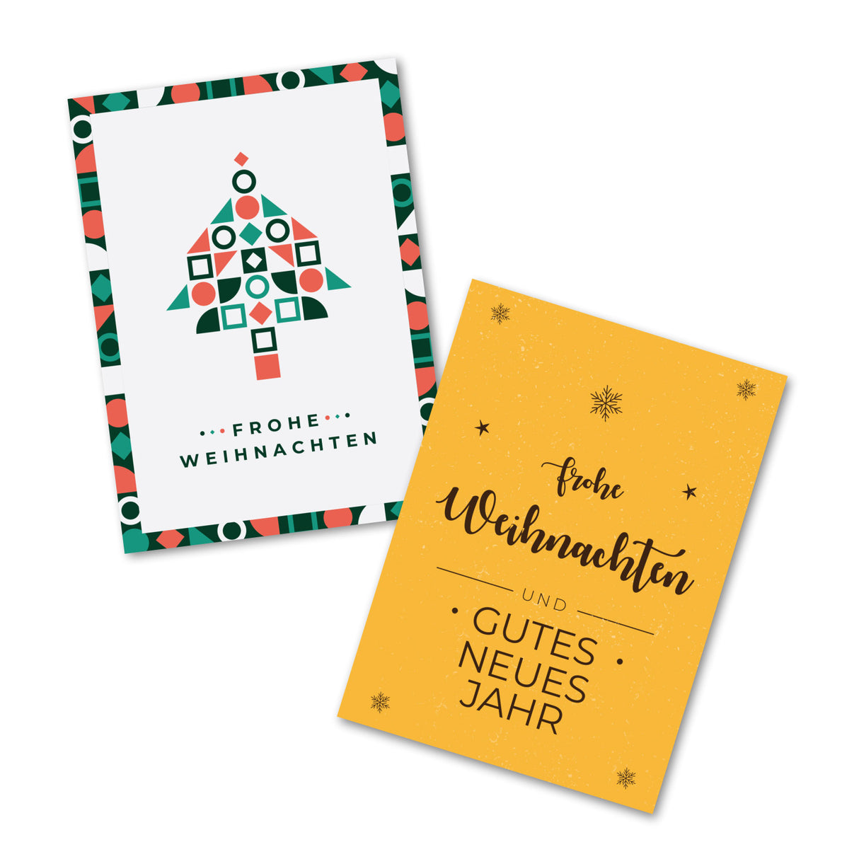 Klassische Weihnachts-, Grußkarten Set (10 Karten) | Grafische Weihnachtskarten | Geschenk | Grußbotschaft | Postkarte | minimalistisch Weihnachtsfest