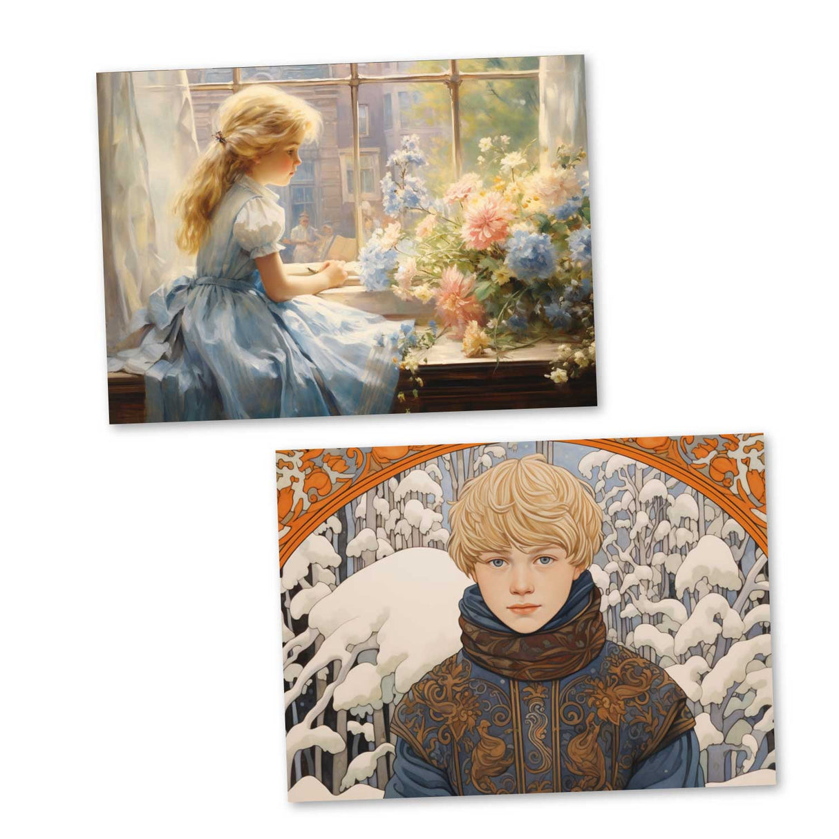 Die Schneekönigin (15 Cards) Illustriertes Wintermärchen I von H.C. Andersen im Original als kunstvolles Set I Die Eiskönigin im Original