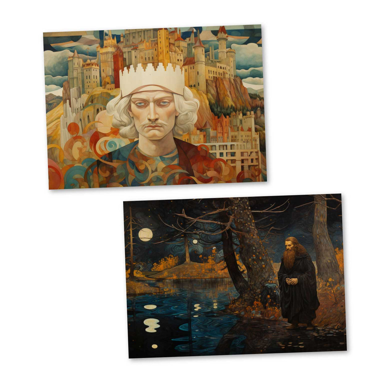 Das Rheingold - Der Ring der Nibelungen Karten Set A6 (15 Cards) klassisch Illustrierte Legende I Rheingold I kunstvolles Set