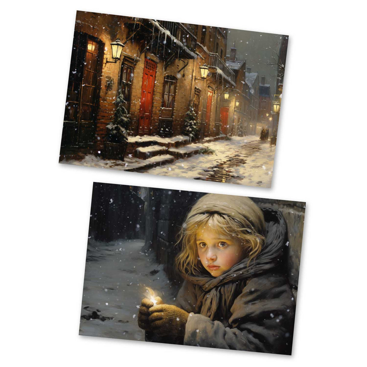 Sterntaler Karten Set A6 (15 Cards) Illustrierte Märchen im Biedermeier Stil I von den Brüdern Gimm im Original als kunstvolles Set