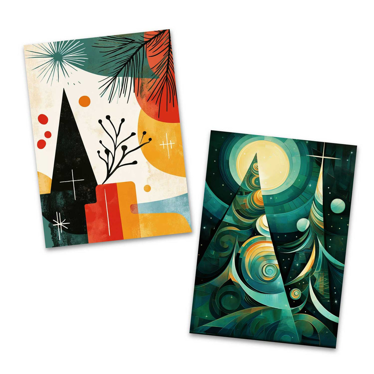 Weihnachten Grußkarten Set V3 (10 Karten) | Kunstvolle Weihnachts Karten | Geschenk | Karte mit Grußbotschaft | Postkarte oder Klappkarte