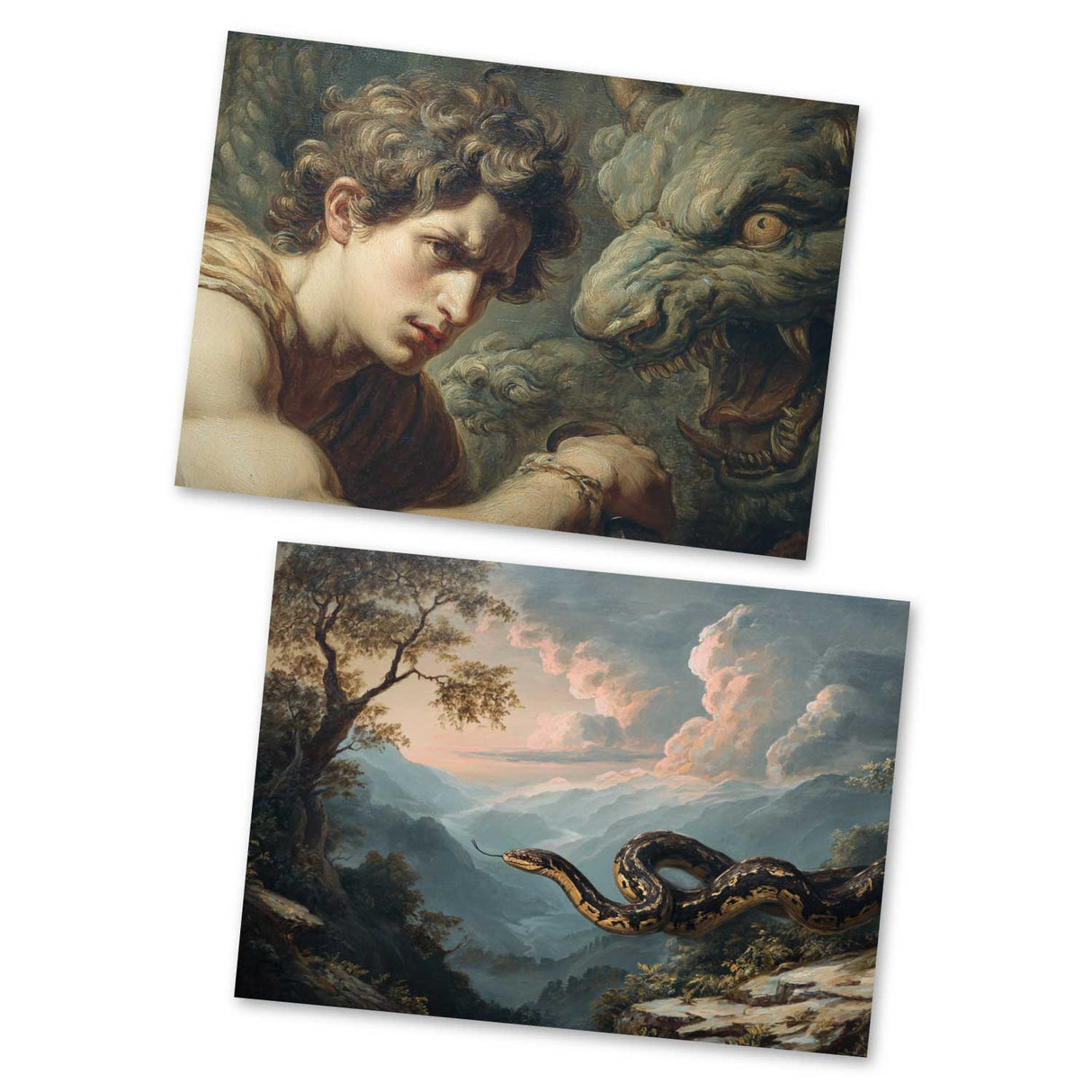 Apollon Postkarten Set – 16 mythische Kunstkarten inspiriert von der griechischen Mythologie – Wahlweise Post- oder Klappkarten, A6