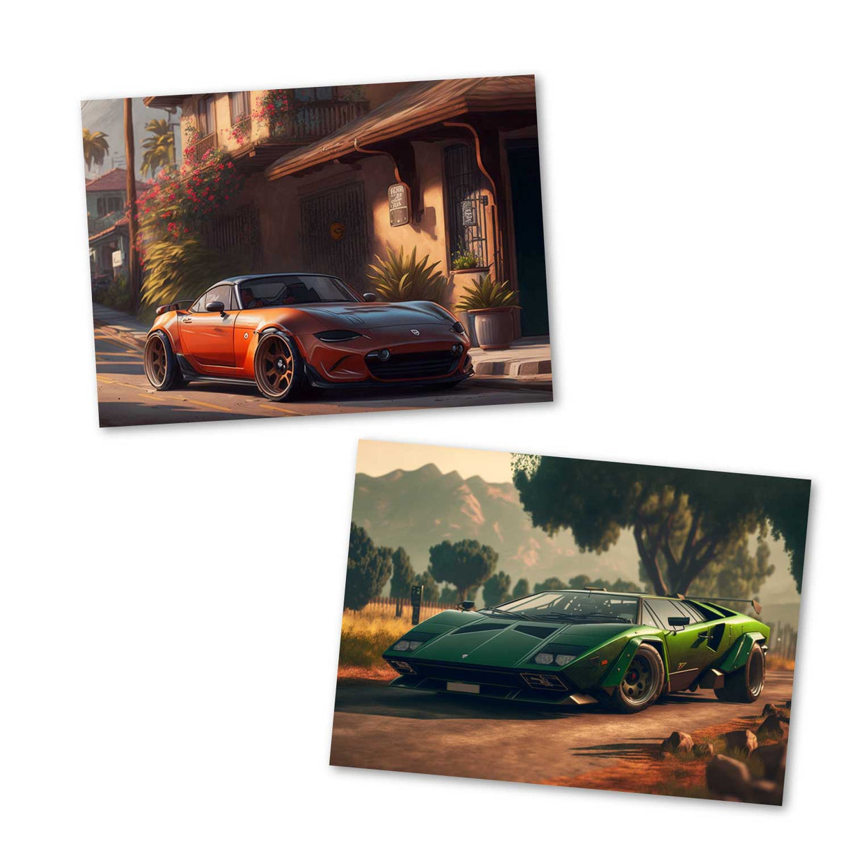 The most beautiful cars as greeting cards in a set (10 cards) | Ornate motif cards Cars | cars, mercedes, ford,