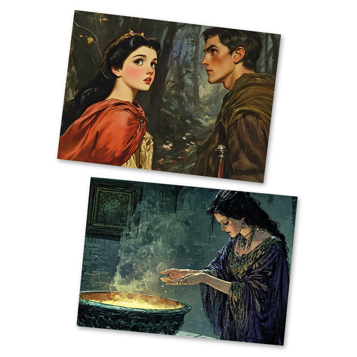 Schneewittchen Set A6 (15 Cards) kunstvoll Illustrierte Märchen I von den Brüdern Grimm im Original als kunstvolles Set