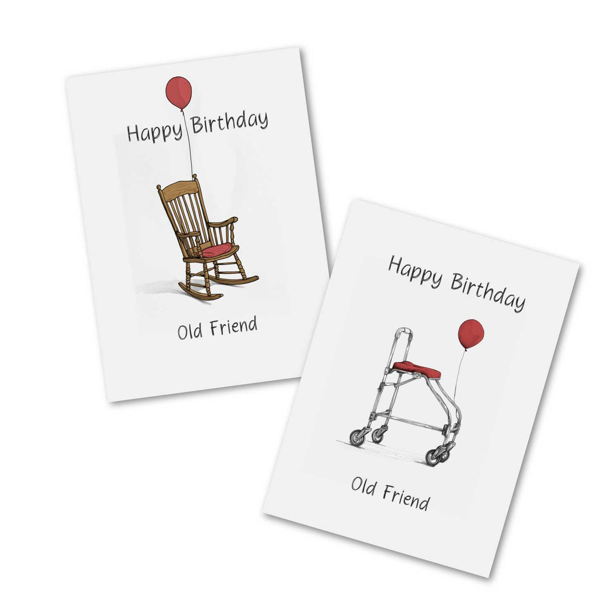 Happy Birthday Old Friend (10 Karten) | Geburtstagskarten für alte Freunde | Geschenk | lustige humorvolle freche Geburtstagskarte Sketch