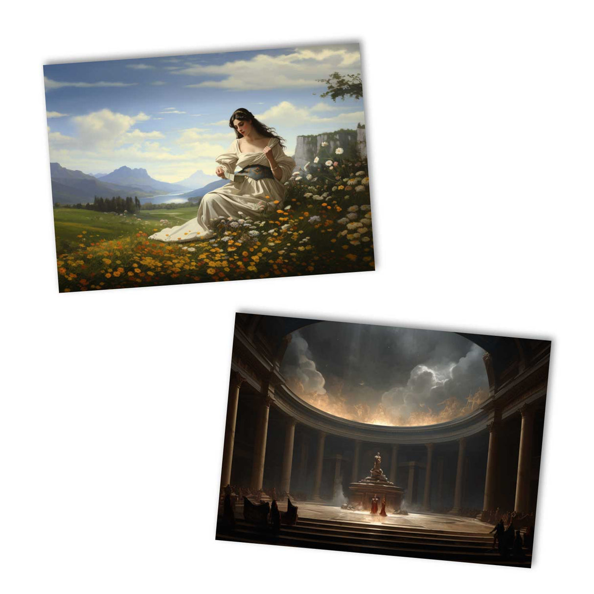 Hades und Persephone Griechische Mythologie als Kartenset VOL 1 (10 Karten) | Mythologische Karten der Götter | Geschenk | Postkarte oder als Klappkarte