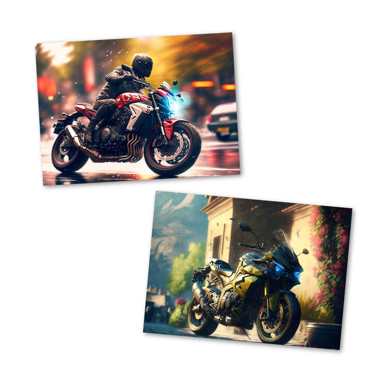 Die schönsten Autos als Grußkarten im Set (10 Karten) | Kunstvolle Motivkarten Autos | Cars, Mercedes, Ford