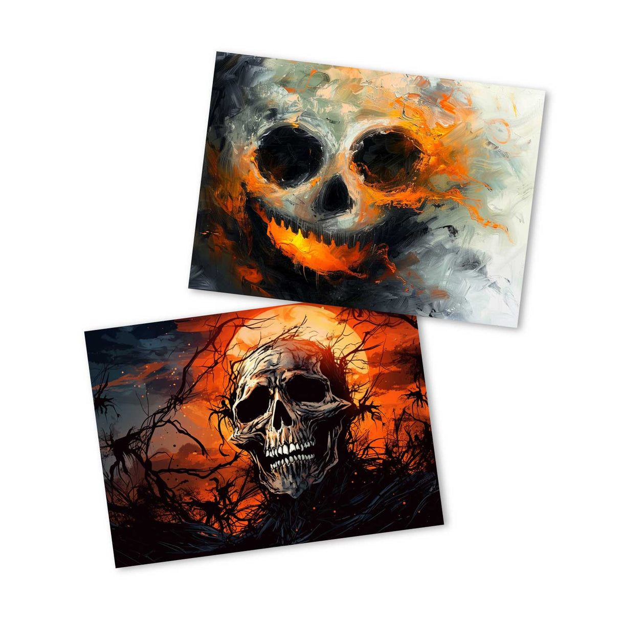 Halloween Grußkarten Set V3 (10 Karten) | Kunstvolle Halloween Karten