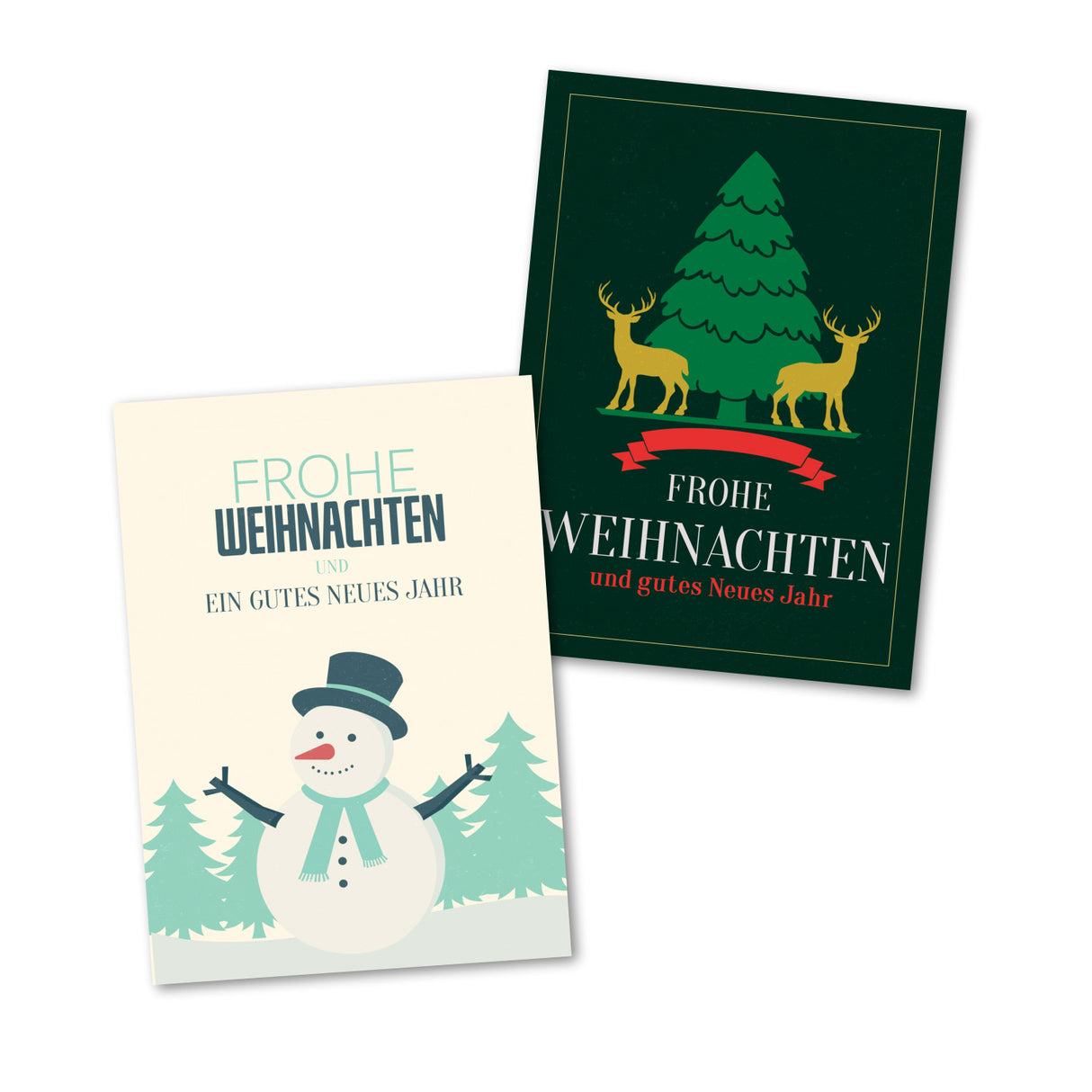 Klassische Weihnachts-, Grußkarten Set (10 Karten) | Grafische Weihnachtskarten | Geschenk | Grußbotschaft | Postkarte | minimalistisch Weihnachtsfest