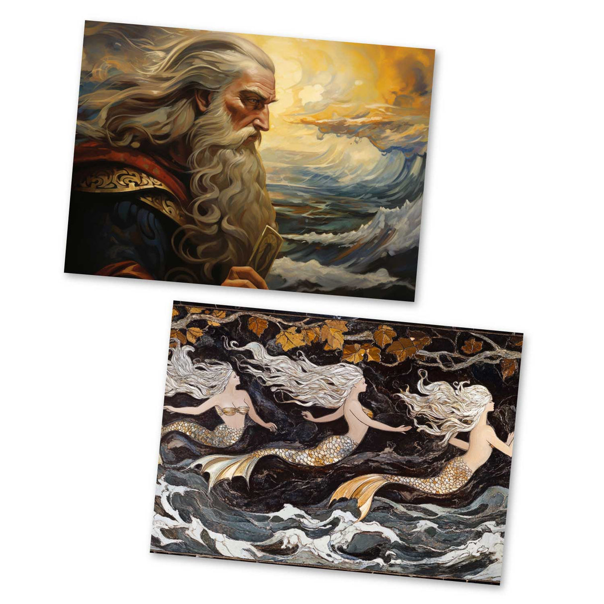 Das Rheingold - Der Ring der Nibelungen Karten Set A6 (15 Cards) klassisch Illustrierte Legende I Rheingold I kunstvolles Set