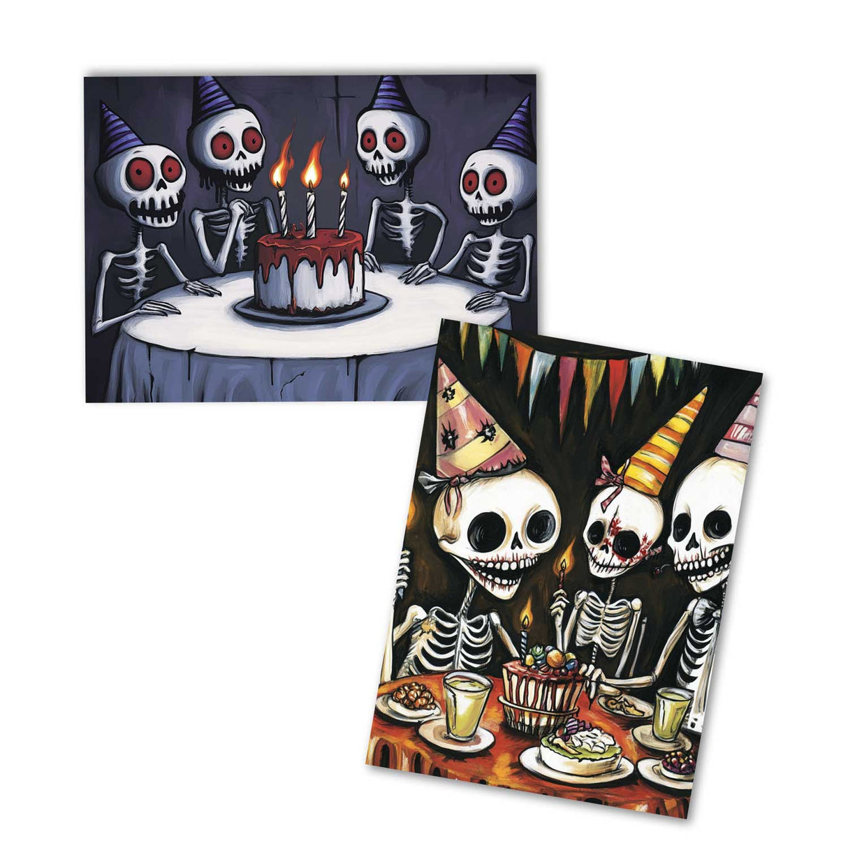 Grusellige Geburtstags Grußkarten Set (10 Karten) | Monster Karten zum Geburtstag | Grußbotschaft im skurillen Tim Burton Style