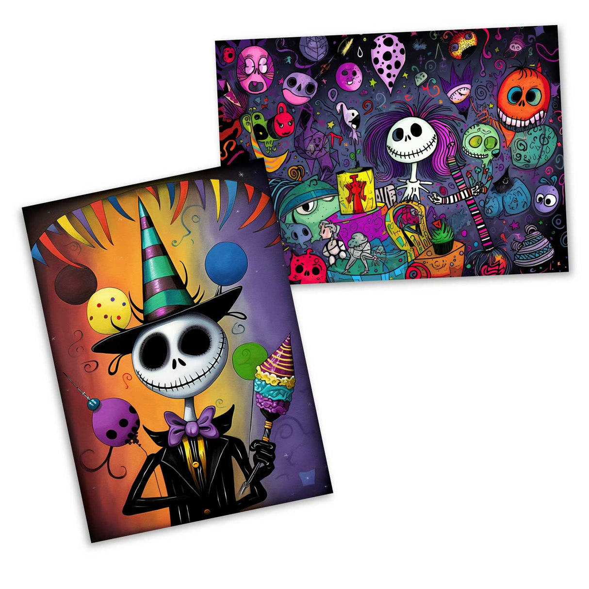 Schaurig schöne Geburtstags Grußkarten Set (15 Karten) | Kunstvolle grusselige Karten zum Geburtstag | Grußbotschaft im Tim Burton Style