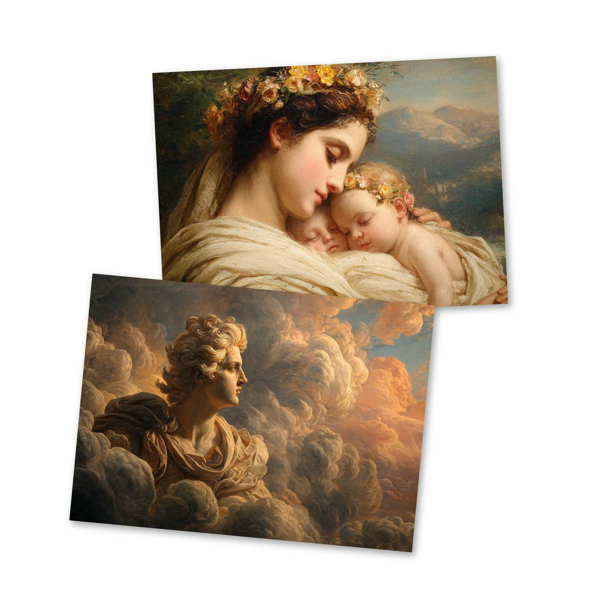 Apollon Postkarten Set – 16 mythische Kunstkarten inspiriert von der griechischen Mythologie – Wahlweise Post- oder Klappkarten, A6