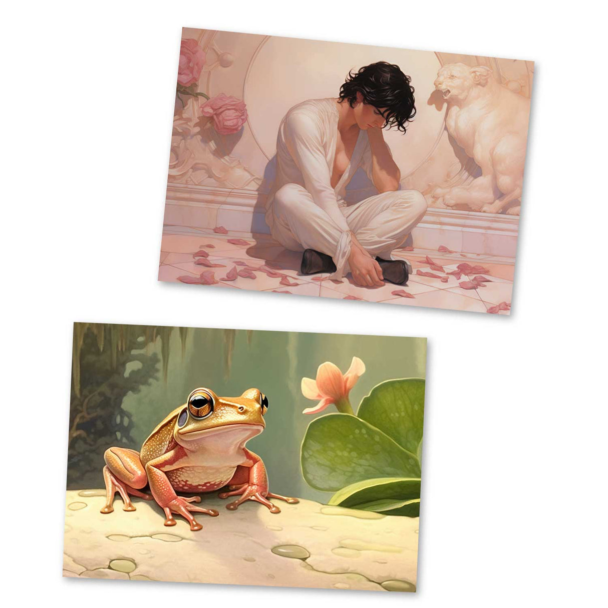 Der Froschkönig Karten Set A6 (15 Cards) Illustrierte Märchen im Painting Still I von den Brüdern Grimm im Original als kunstvolles Set