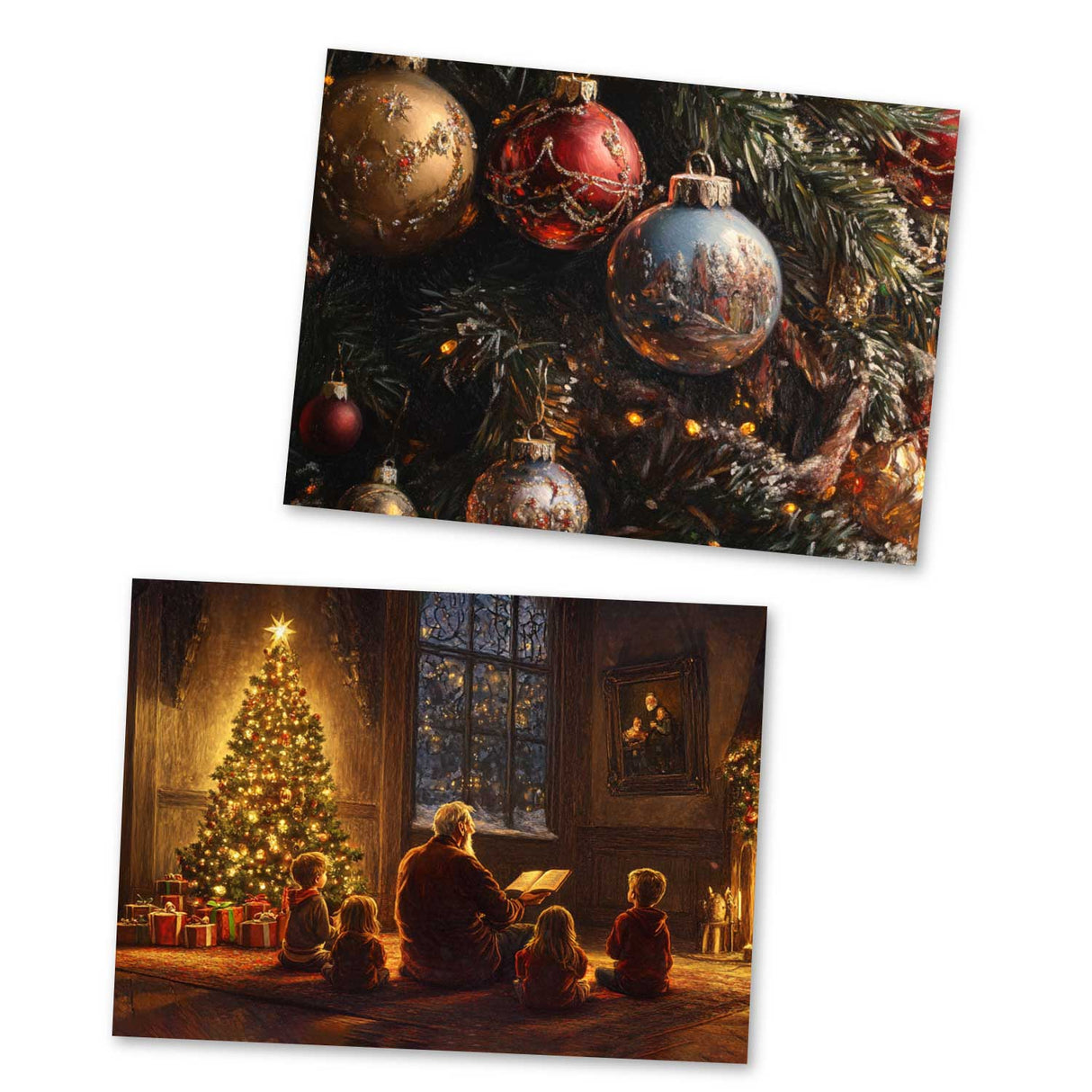 Der Tannenbaum - Märchen von H.C. Andersen Set A6 (15 Cards) klassisch Illustriert I Weihnachtsbaum I kunstvolles Set