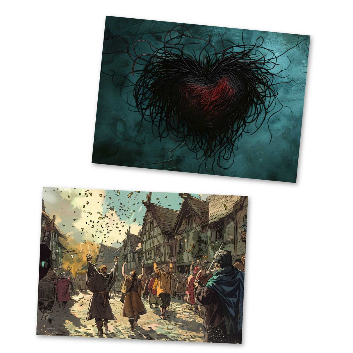 Des Hexers haariges Herz Karten Set A6 (15 Cards) Illustriertes Harry Potter Märchen von Beedle dem Barden I Fantasy Postkarten