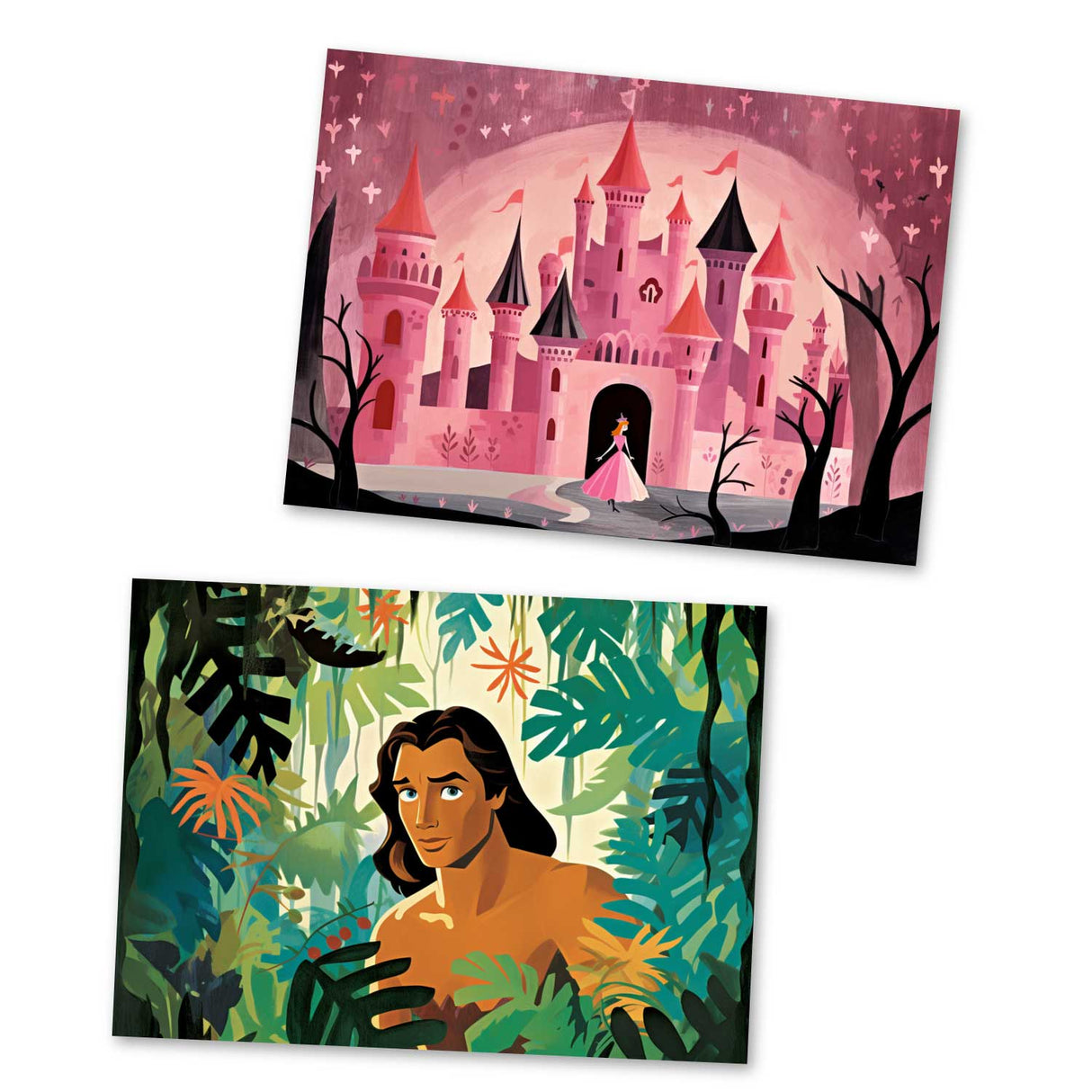 Kinder Geburtstags und Einladungskarten Set (15 Karten) | Märchenhafte Motive | Geschenk | für Jungen und Mädchen