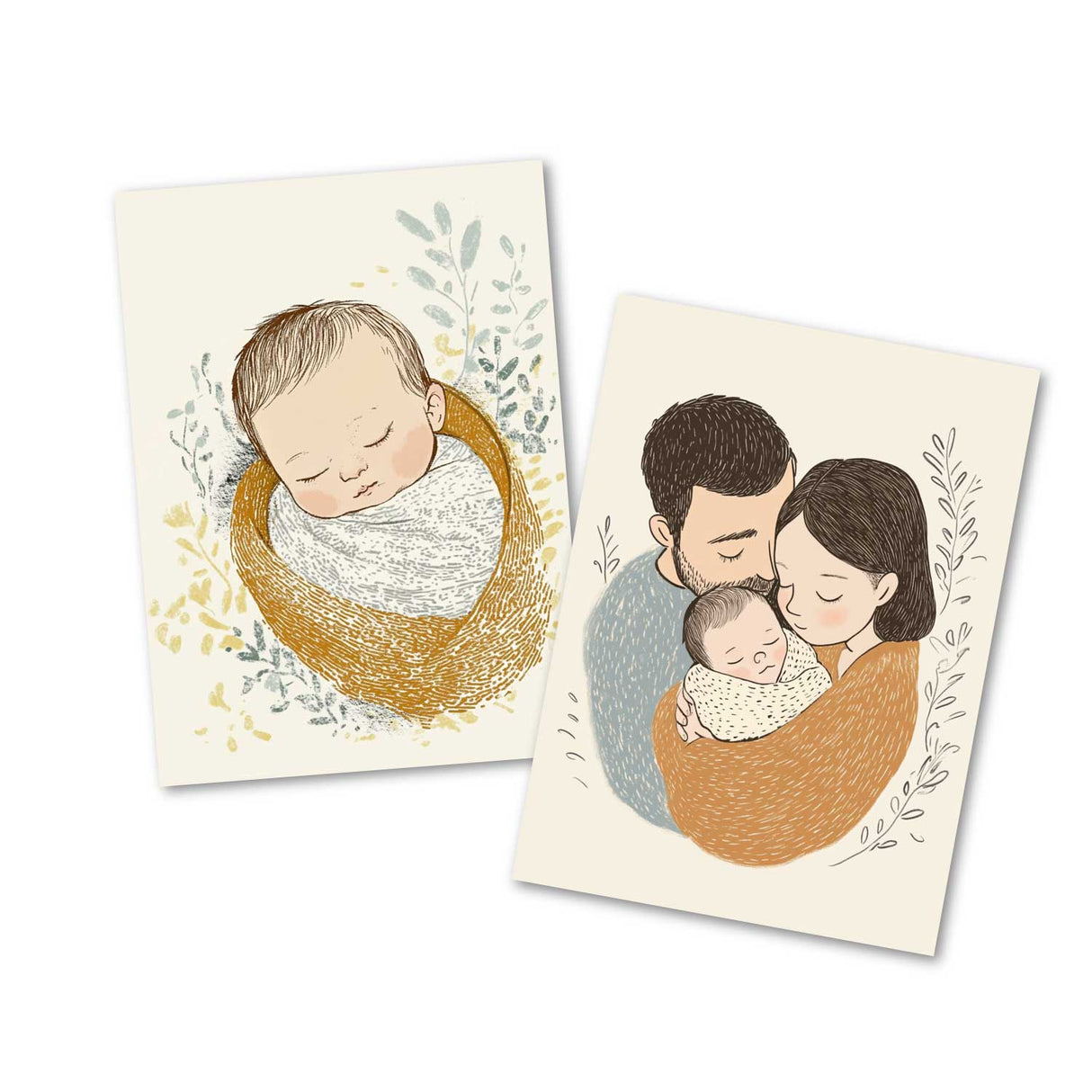 Glückwunsch zum Nachwuchs Postkarten A6 Set (12 Cards) I Glückwünsche Neugeboren I Baby, Mama, Papa, Geboren, Geburtstag, Familie