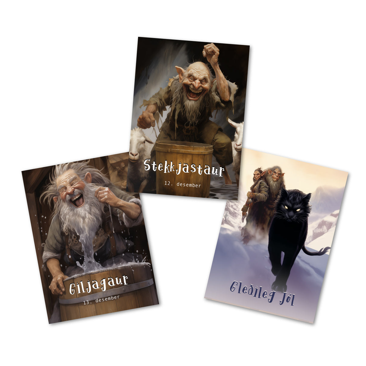 Islands Yule Lads Karten Set A6 (15 Cards) Isländische Weihnachtsmänner I Weihnachtsbuben I Weihnachtstrolle I Humorvolle Folklore Karten