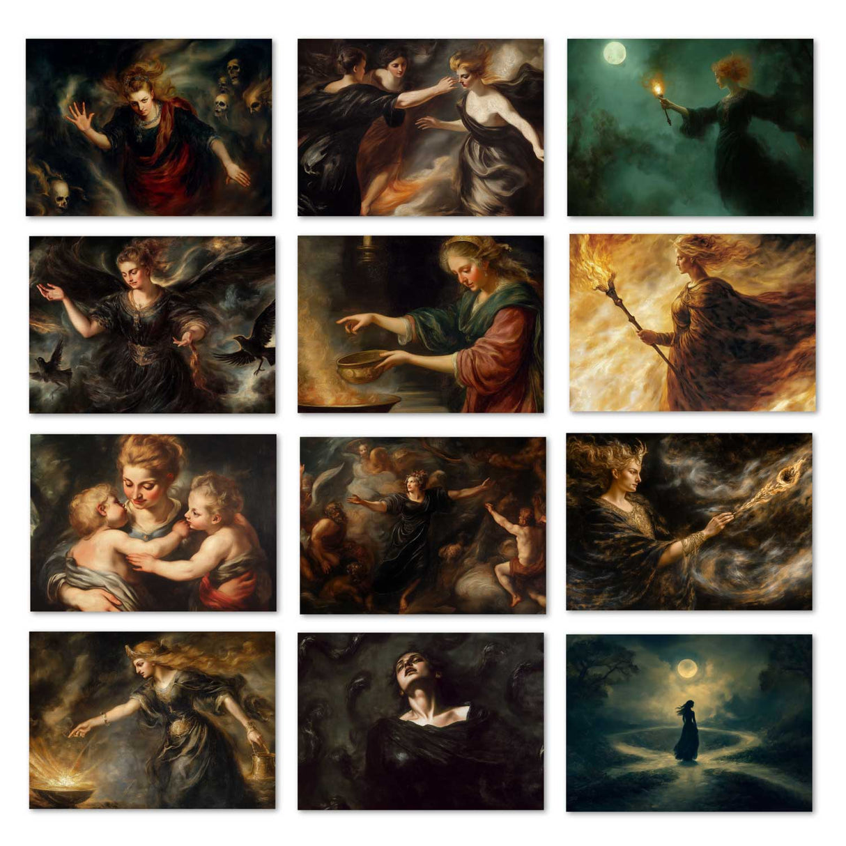 Antike Mythologie - Hekate - Göttin der Magie als Kartenset (12 Karten) | Mythologische Karten der Götter | Magie und Mystik