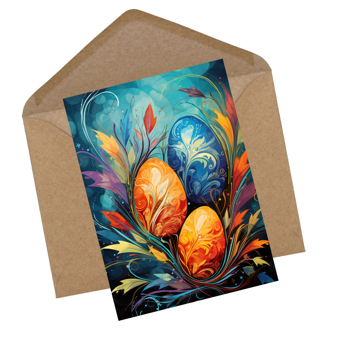 Oster Grußkarten Set V2 (10 Karten) | Kunstvolle Oster Karten | Geschenk | Karte mit Grußbotschaft | Postkarte oder Klappkarte