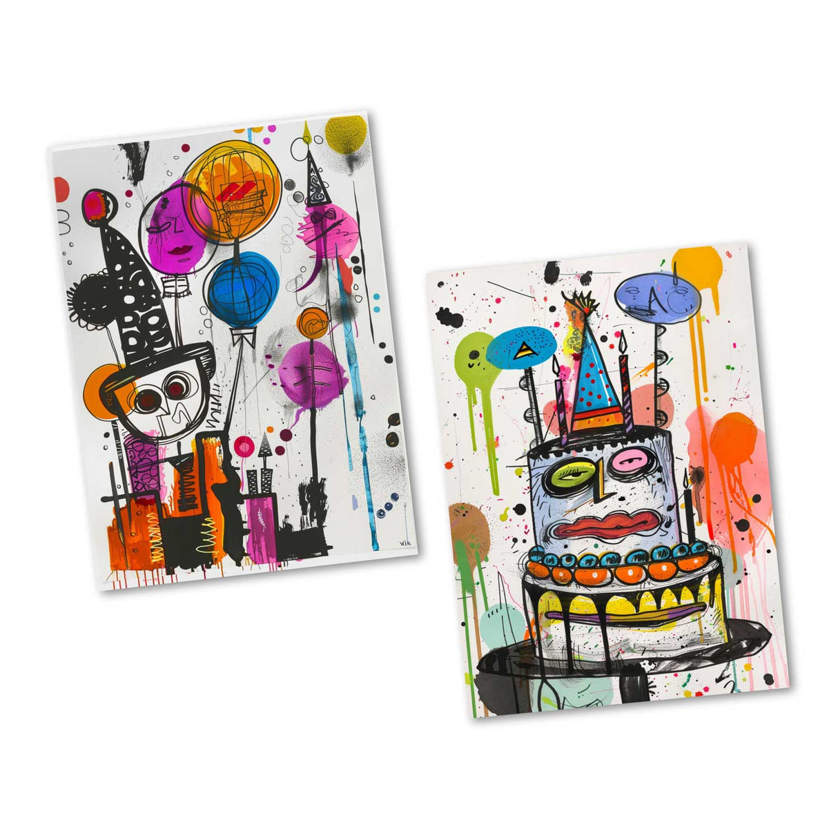 Abstrakte Tiermotive - Grußkarten àla Kandinsky - Kartenset mit 10 Karten | Postkarten und Klappkarten | kunstvolles Geschenk